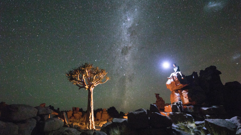 Camping at night photography