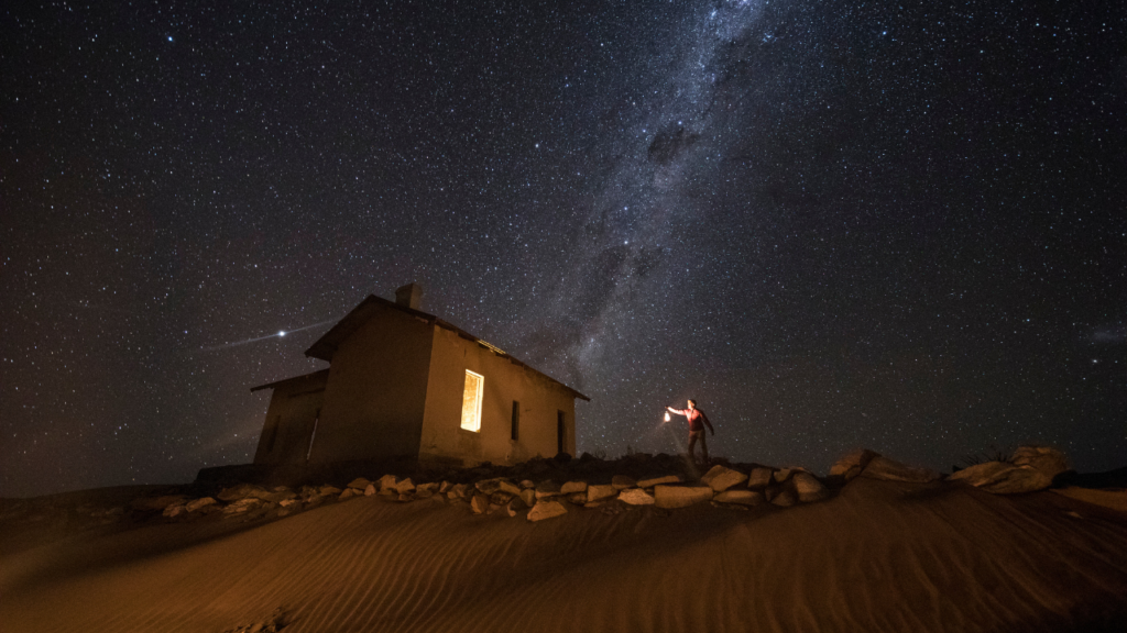 House at night astro photography